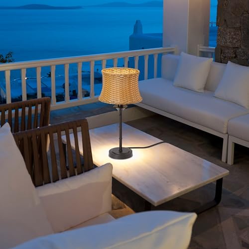 River Of Goods 15065 25.25 Inch H Outdoor/Indoor Basketweave Table Lamp thumb #2