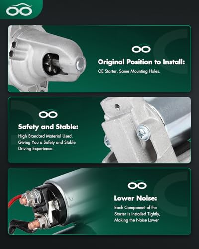Image of SCITOO Starter Motor fit for 1995-1998 for Nissan 200SX 1.6L w /Manual Transmission,1993 for Nissan NX 1.6L w /Manual Transmission Replacement Starter 1729517688