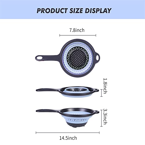 Comuster Collapsible Colander With Handle, Kitchen Collapsible Strainer, 2 Quart, With Sturdy Plastic Base, Best For Rinse Or Draining Pasta, Vegetables & Fruit (Blue)… #TOP1