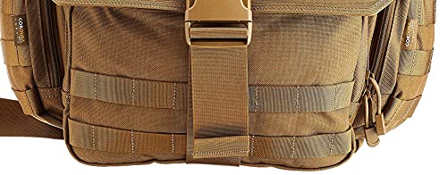 Rapdom Tactical Messenger Bag, Coyote, 14"W X 12"H X 6.5" D #TOP1