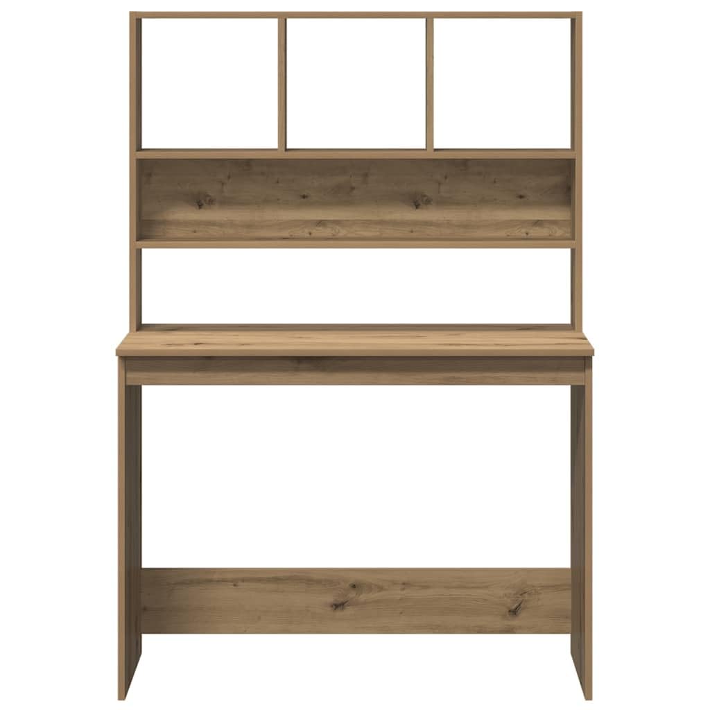 Biurko z półkami 102x45x148 cm drewno drewno rzemieślnicze dąb
