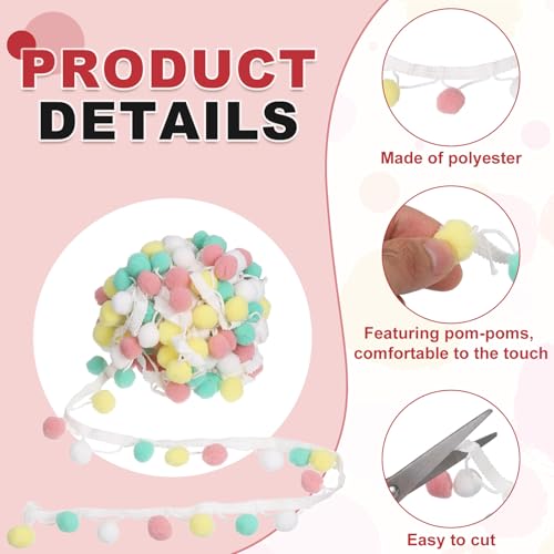 Accesorio de costura para manualidades con cinta de pompones mixtos 4
