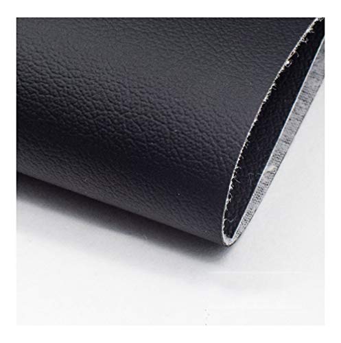 Tissu simili cuir noir rouleau 1.38x10m imperméable pour meuble et sac - 2