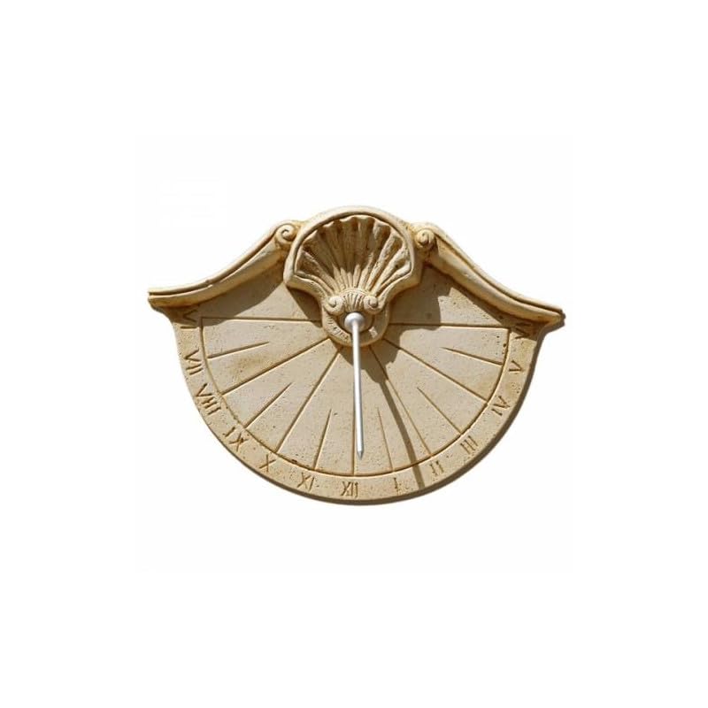Cadran Solaire Vertical en Pierre Motif Coquille