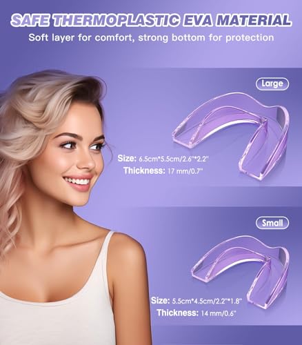 Image of Anti Grinding Guard,Mouth Guard for Grinding Teeth at Night,Night Guards for Teeth Grinding,Mouth Guards for Sleeping,2 Sizes (4 Pack),Purple