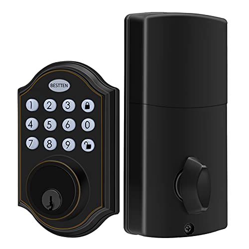 Exclusive Discount 80% Offer BESTTEN Classic Electronic Deadbolt, Keyless Entry Keypad Lock, Supports up to 50 User Codes and One-Time Code, High Security Design, Programmable Motorized Locking, Oil Rubbed Bronze