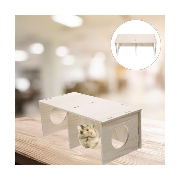 POPETPOP Verstecken Hamster Dekor Spielzeug M Tiere Lustiges Haustier Fach Klar Holz Frettchen Fenster Mäuse Verstecken für Hamster Spielzeug Multi Ratten Habitats Eichhörnchen Meereskammer Nest – Bild 7