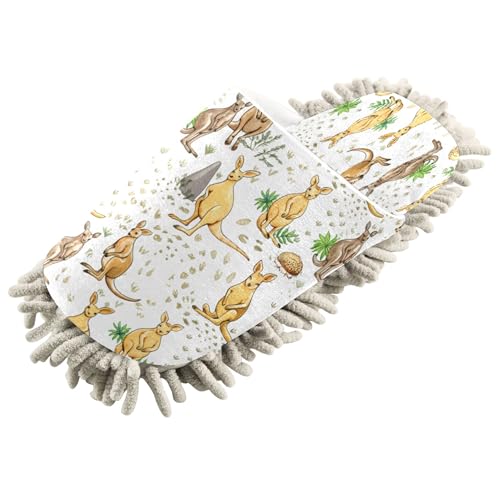 Kigai Kangaroos Mop Slippers for Floor Cleaning, Slippers for Women Men, Microfiber Floor Cleaning, M