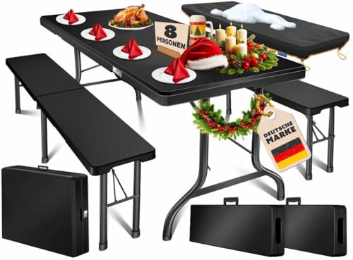 KESSER® Bierzeltgarnitur 3-teilig Set Tisch & 2x Bank | Buffettisch