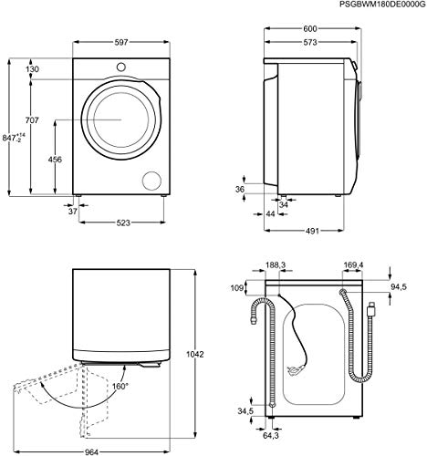 AEG-L6FBG824-Lavadora-de-Libre-Instalacion-Carga-Frontal-8-Kg-1200-rpm-Serie-6000-Motor-Inverter-Programa-Rapido-Panel-de-control-LCD-Puerta-XL-Plata-Blanco
