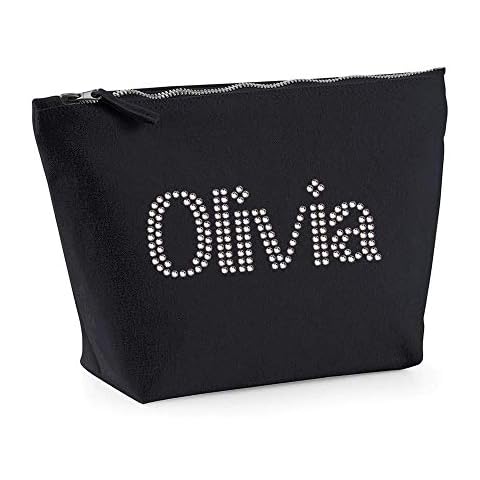 Make-up-Tasche, personalisierbar, mit Kristallnamen, aus Baumwolle Cover