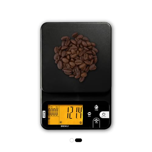 Polit Brewly Digital Coffee Scale with Timer?6.6lb/3000g Espresso Scale 0.1g/0.005oz Triple-Range Precision?USB-C or Battery?Dual Timer Modes?Small Travel Kitchen Scale for Pour-Over, Brewing & Baking