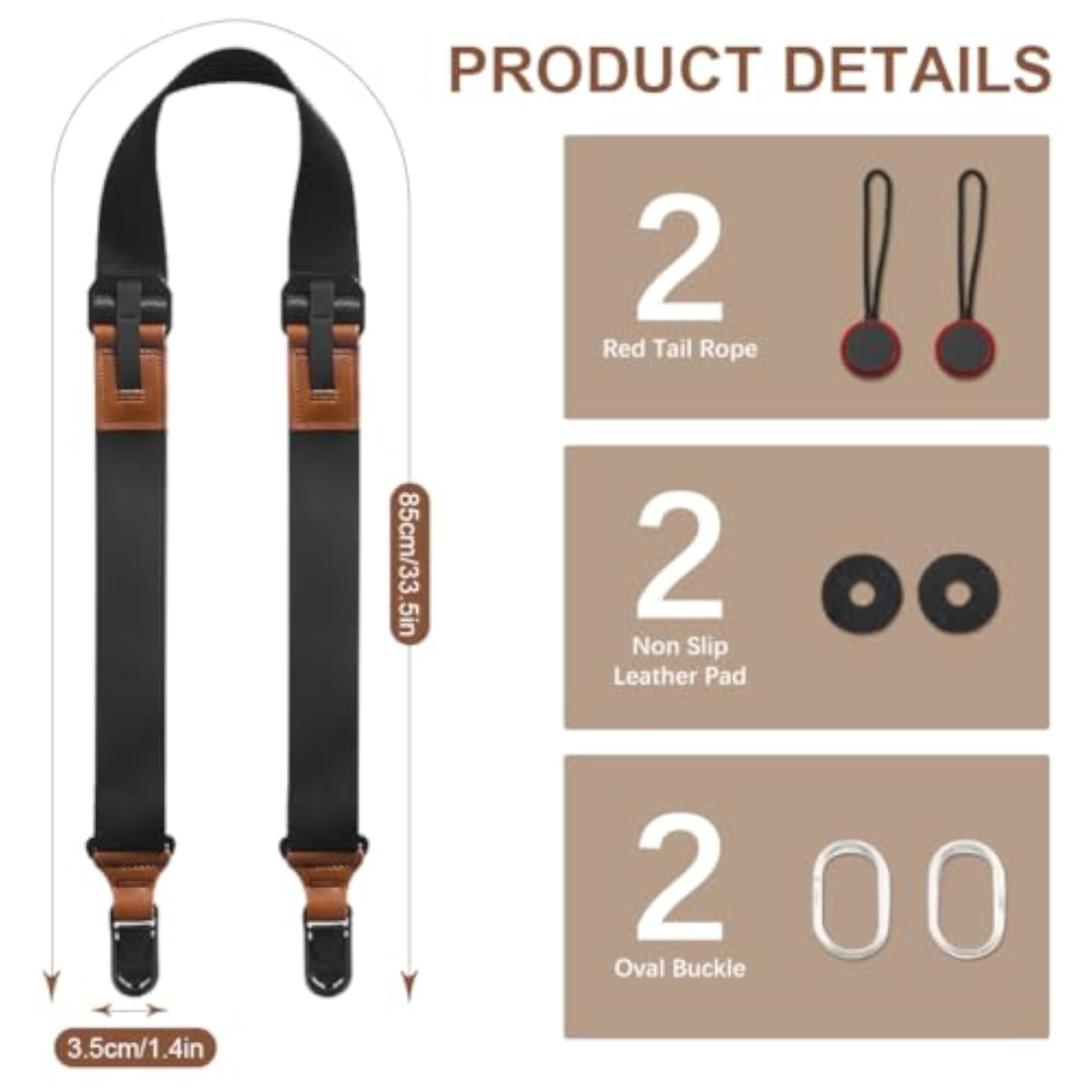 Adjustable Camera Strap for DSLR, Comfortable Neck Sling
