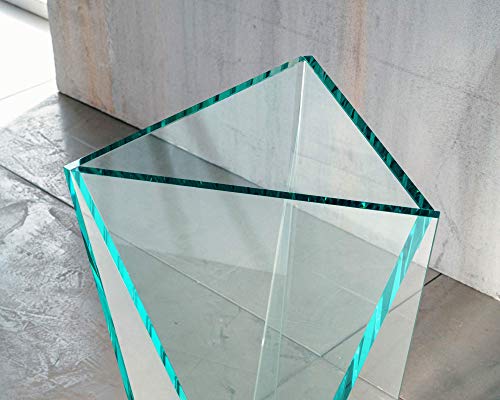 IMAGO FACTORY Drop | Paragüero de cristal transparente – Contenedor para paraguas de cristal – Paragüero de interior con bandeja antigoteo de acero cromado, diseño moderno - imagen 4