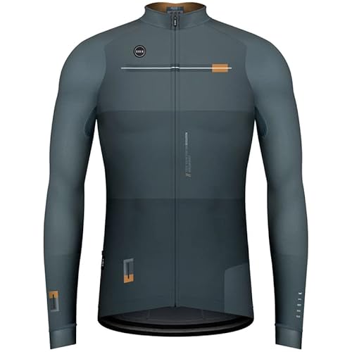 LOGASMART Maillot Ciclismo Hombre Manga Larga Bicicleta Ropa Cremallera Total con Bolsillo, Maillot Ciclista Hombre MTB Verano Cover