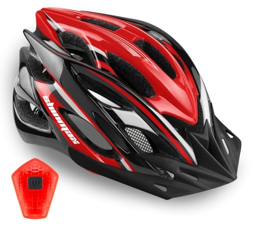 Casque vélo homme femme avec lampe LED de sécurité et visière Shinmax