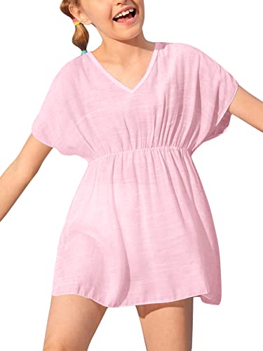 Image of Fommykin Girls Swimwear Cover Ups Kids Beach Bathing Suit Coverups Cute Sweet Bikini Swimsuit Tunic Dress