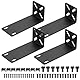 Rack Mount Kit, verstellbare 14-30mm Rack Halterung, 19 Zoll Switch Halterung Rack Ohren kompatibel mit Netgear TRENDnet Cisco D-Link HP, Befestigung von 10,6 Zoll Breiten bis 19 Zoll Geräten(108mm)