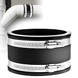 NICEWAT Ø 100mm Flexible Gummi Muffe, Gummimuffe Gummikupplung mit Zwei Edelstahlschellen, 100mm Geräuschmindernde Rohrverbinder für Rohrventilator, Kohlefilter, Lüftungsrohr, Starres Rohr, Stahlrohr
