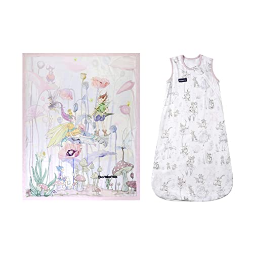 Domiamia Sleep Sack & Blanket Set Same Bamboo Cotton Blend Fabric Best Gift For Baby Girl 6-18 Months #TOP18