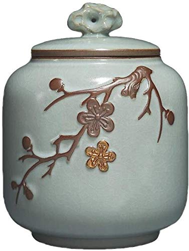 Urn Burial Funeral Urn Large Capacity Sealing Hand Made In Ceramics Memorial Urns For Human Ashes Adult Or Pet- Display Burial Urns At Home LQHZWYC (Color : #1, Size : 14.5 * 20CM)