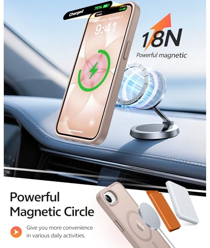 Image of FNTCASE for iPhone 17e Case: iPhone 16e Phone Case [Compatible with Magsafe] Translucent Matte Cases with [Screen Protector] Military Grade Shockproof Protective Phone Cover - Desert Gold