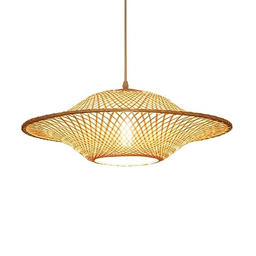 Suspension E27 en rotin tressé ajustez la hauteur pour éclairer votre table