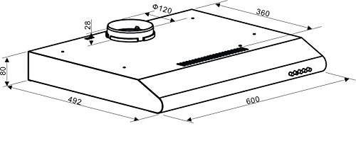 Cookology VISOR600SS Extractor Fan | 60cm Stainless Steel Visor Cooker Hood with Recirculating Filter - Image 5