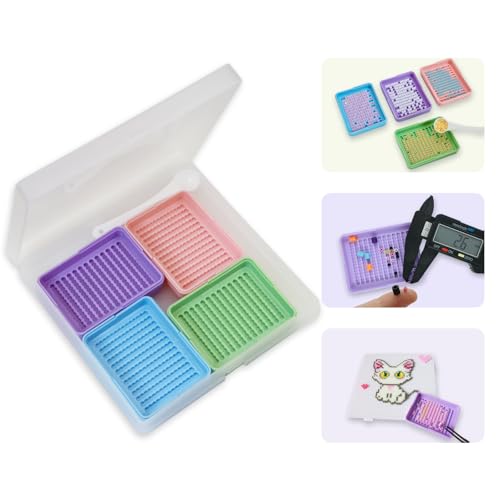 Paquete de 6 bandejas para recoger cuentas de fusible con caja de almacenamiento, herramientas de alineación para una colocación eficiente y organizada de cuentas, cuenta con 182 agujeros diseñados