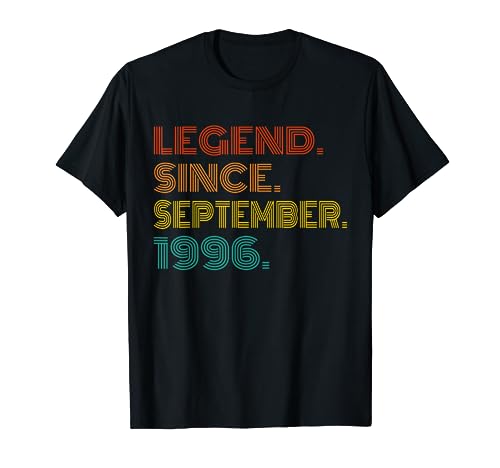 Legend Since September 1996 Vintage 1996 Men Women Birthday Camiseta