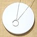 Fettero Pendant Necklace Sliver Hammered Open Karma Circle Pendant Platinum Plated Dainty Simple Jewelry for Women