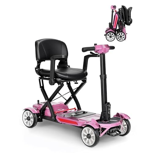 M4 12/20Miles Lightweight(52lbs) 4-Wheel Mobility Scooter for Adults & Seniors - 40" Turning Radius&300LBS Max Load Mobility Scooter with 12/20AH Lith