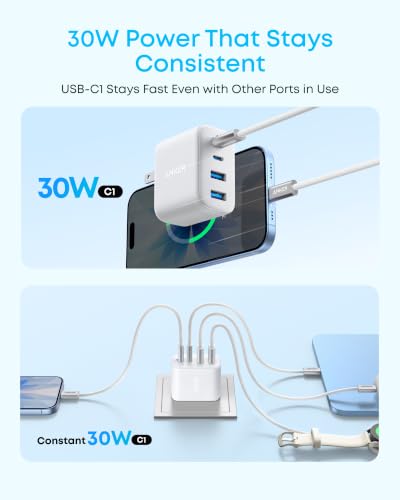 Image of Anker Zolo USB C Charger Block, 50W Max Output Type C Charger Fast Charging