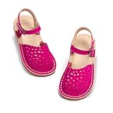 THEE BRON Toddler Girl Vintage Closed-Toe Sandals Genuine Leather Rustic Summer Shoes for 1-8 Years, Size 5-13(AA430 Toddler,Rose Pink/6M)