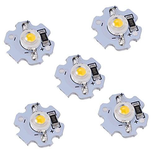 Image of Hyuduo 1W 5V LED Chip Bulb, Light Beads 200lm Brightness High Bead Light Source Chip with Aluminum Plate for Floodlight, Pack of 25(Warm White 30003200K)