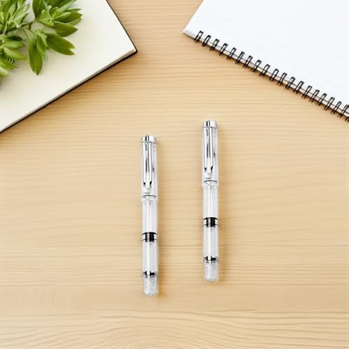 Stylos Plume Rechargeables à Piston Pointe Souple Écriture Confortable