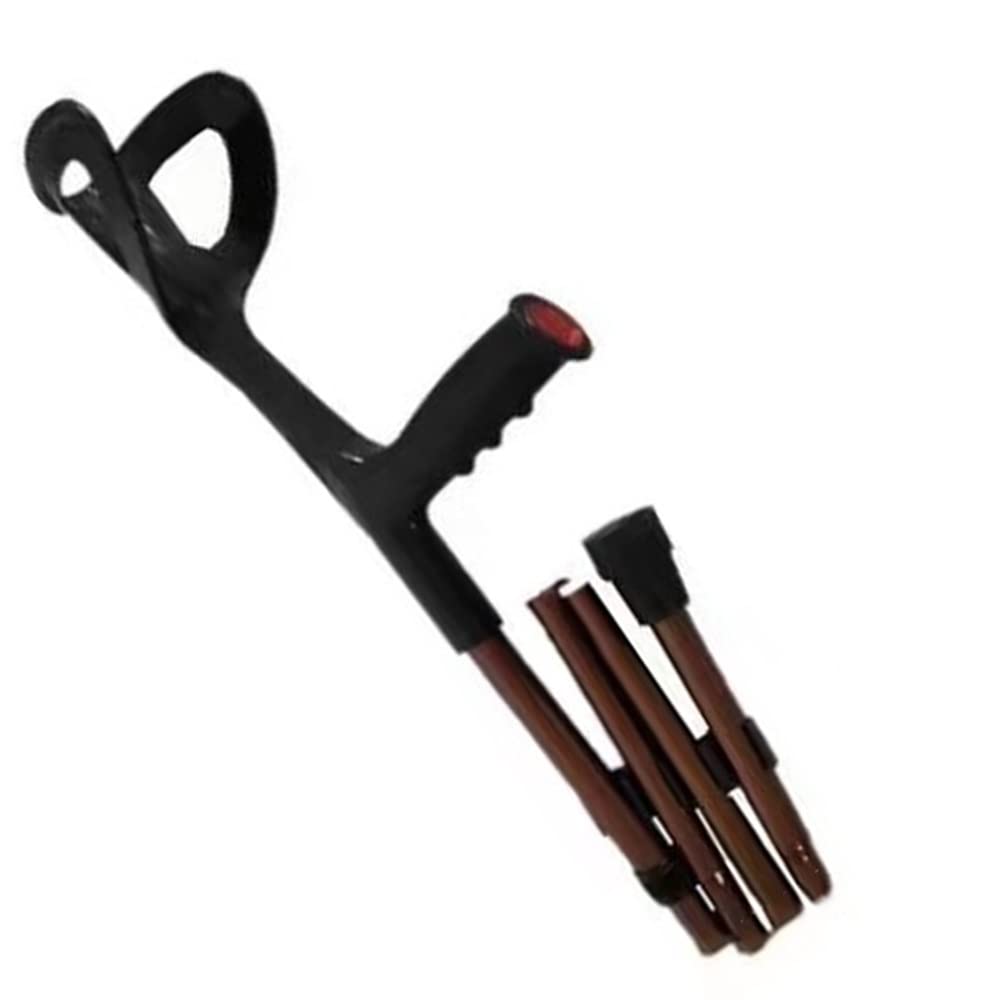 Muletas De Antebrazo Ajustables, Bastón para Caminar, Muletas Ergonómicas De Codo, Cuatro Pliegues, Palo De Axila para Adultos con Almohadillas De Mango, Azul/marrón