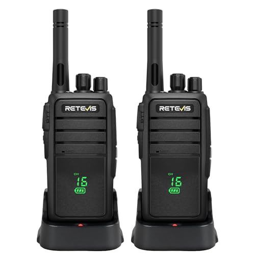 Retevis RT21H Walkie Talkies per Adulti, Walkie Talkie Licenza-libera con Schermo Nascosto IP54 Ricarica Tipo-C Allarme di Emergenza Radio Bidirezionale per Escursionismo, Campeggio(2 Pezzi, Nero)