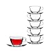 Produktbild Pasabahce 97948 Basic, 6 Tassen mit 6 Untertellern, für Tee, Kaffee, Cappuccino, für 6 Personen transparent