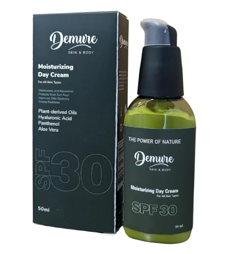 Demure Crema de día Hidratante SPF 30, Acido Hialurónico, Pantenol Pro-Vitamina B5, Vitamina E...