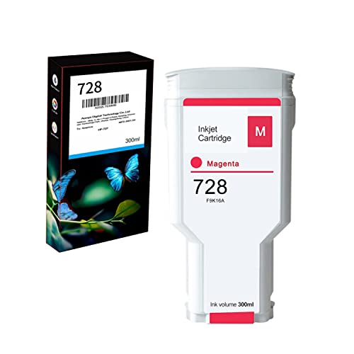 Cartouche d'encre HP 728 Magenta alternative Aomya F9K16A de 300 ml pour série T830