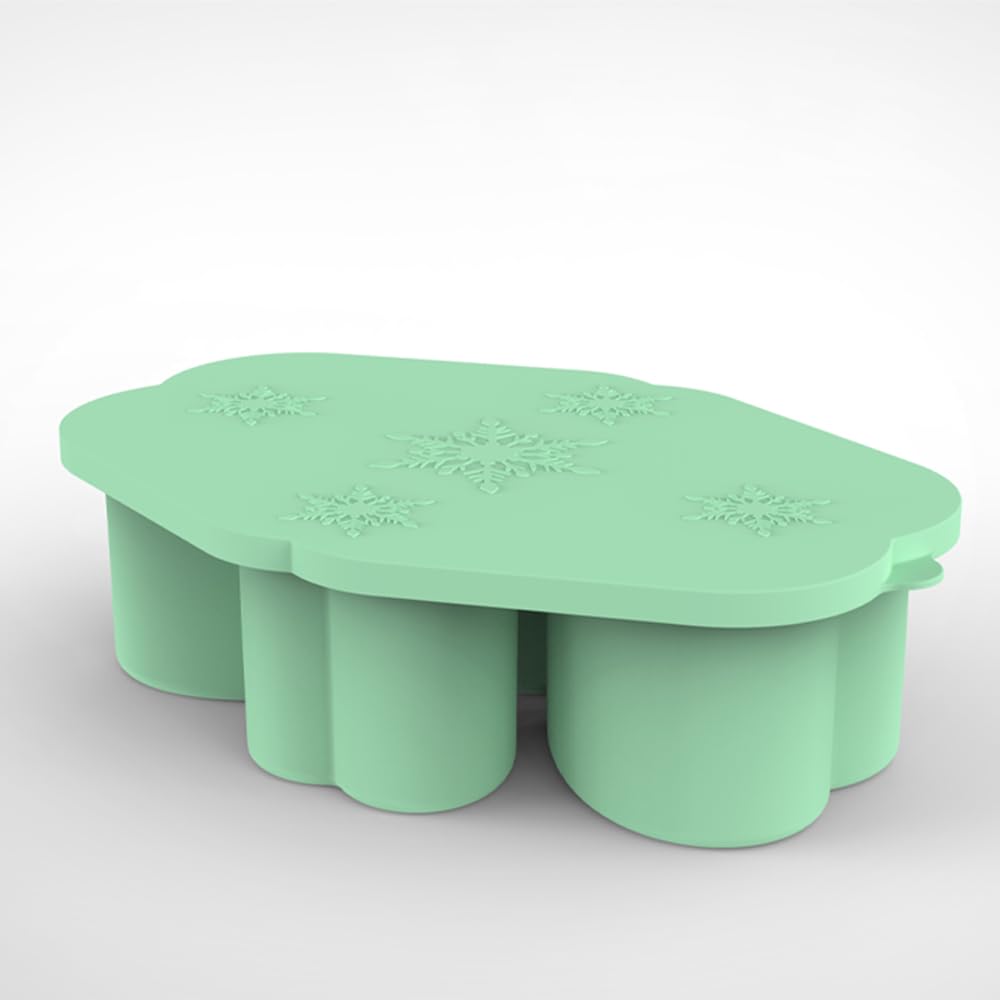 Juego de 4 bandejas de cubitos de hielo con patrón de corazón, para hacer hielo, refrigerar, bloque de hielo, silicona, juego de 4 unidades (verde)