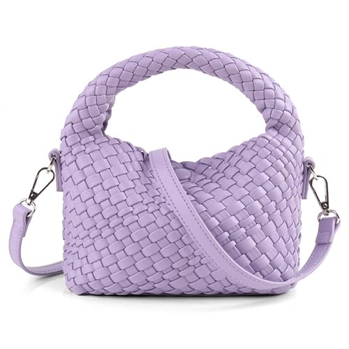 Bolso tejido femenino con correa desmontable y asa pequeña