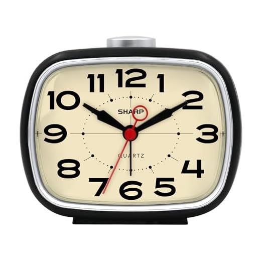 Sharp Battery Powered Alarm Clock, Retro Battery Operated Alarm Clock for Bedrooms, Office, Travel - Super Quiet with No Ticking, Snooze Alarm, Beep Sounds, Gentle Wake, Simple to Use