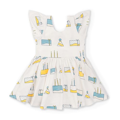 Image of monica + andy Short Sleeve Let's Dance Dress, Organic Cotton Playwear Clothes for Girls, Kids, Toddler & Infant Sizes