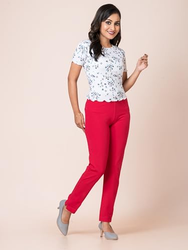 Image of Ruby Cotton Lyrcra Blend Copper Collection Straight Pants | Perfect Blend of Style and Comfort | Professional and Casual Wear #1