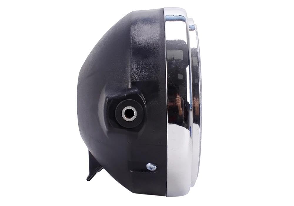 Para 7 "35W 12V Universal Motocicleta Faro LED Redondo H4 Bombilla Lente Transparente 7,8" Luz De Carreras (1 piece Black)
