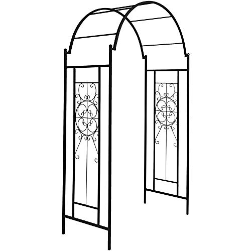 Outour Garden Arch Arbor Arbour Trellis Archway For Climbing Plants Roses Vines Support Rack, Outdoor Garden Lawn Backyard Patio, Matte Black #TOP7
