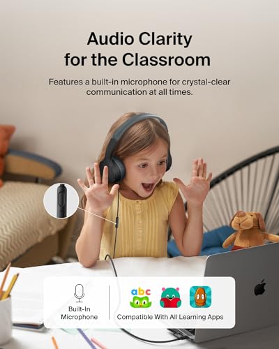 Belkin SoundForm Mini Wired Kids Headphones, On Ear, USB C to 3.5mm Adapter - image 4