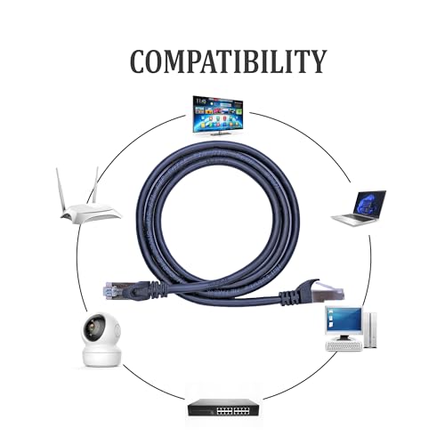 Image of MULTYBYTE 1M CAT-6A 23 AWG Shielded foiled twisted pair (SFTP) Patch Cable | Ethernet Cable High Speed- 10 Gigabit per Second Speed- Compatible with Routers, Computers, Laptops, TV, CCTV